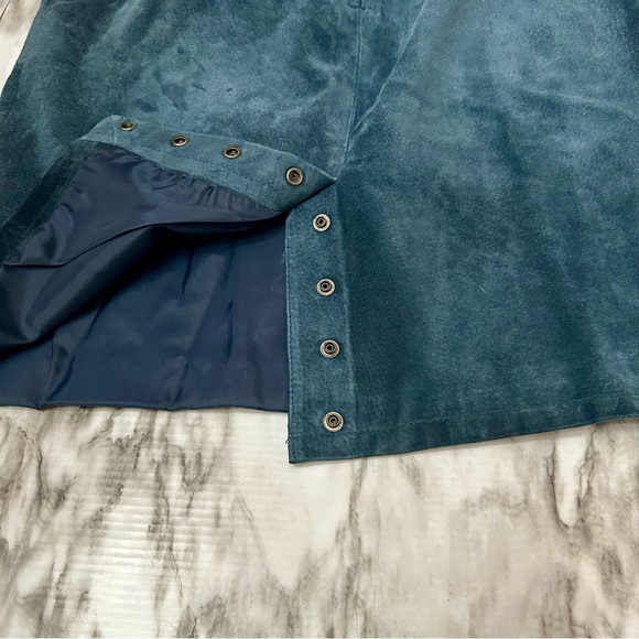 Sarah Taylor Collections 70s 80s Womens Sz 12 Green Suede Skirt Mossy Twilight - Picture 4 of 8